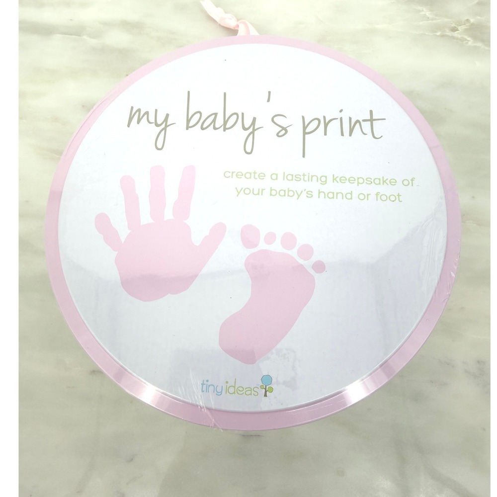 Tiny Ideas My‎ Babys Print Handprint Footprint Tin Keepsake Kit Pink